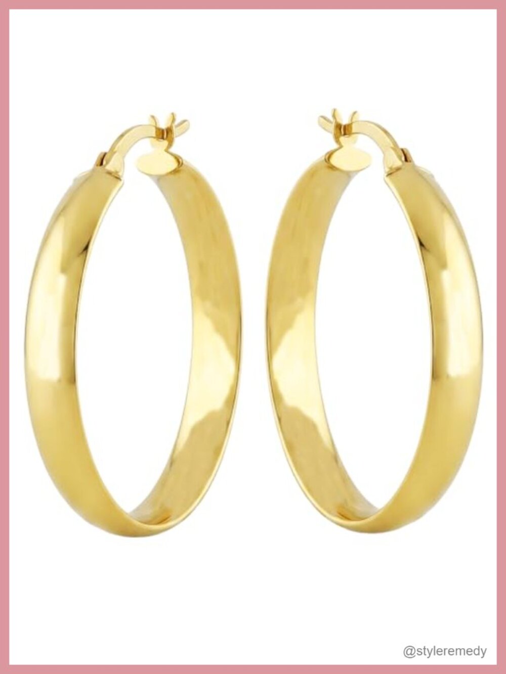 14K Gold-Plated Chunky Tube Hoop Earrings 925 Sterling Silver Women